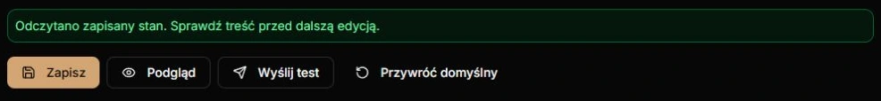 Ponów odzyskał faktycznie zapisaną fikcyjną treść — potwierdzenie odczytu i odblokowane akcje, bez drugiego zapisu