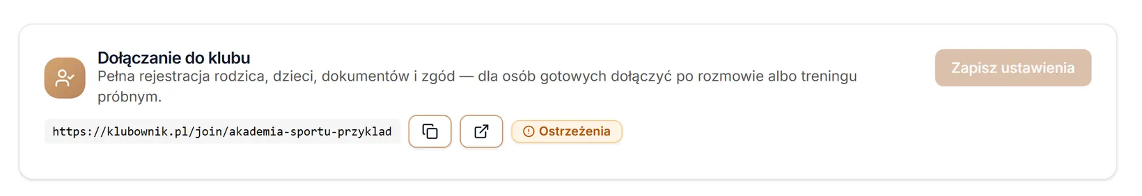 Nagłówek zakładki Dołączanie od razu