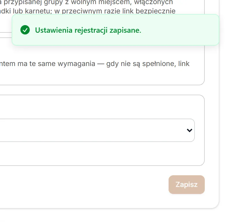 Ścieżka linku zapisana