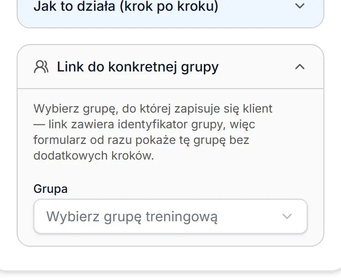 Link do konkretnej grupy