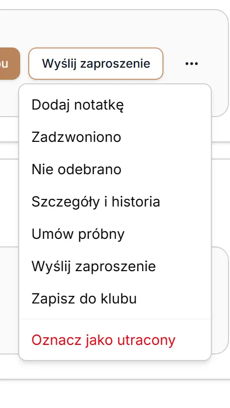 Menu zgłoszenia bez e-maila