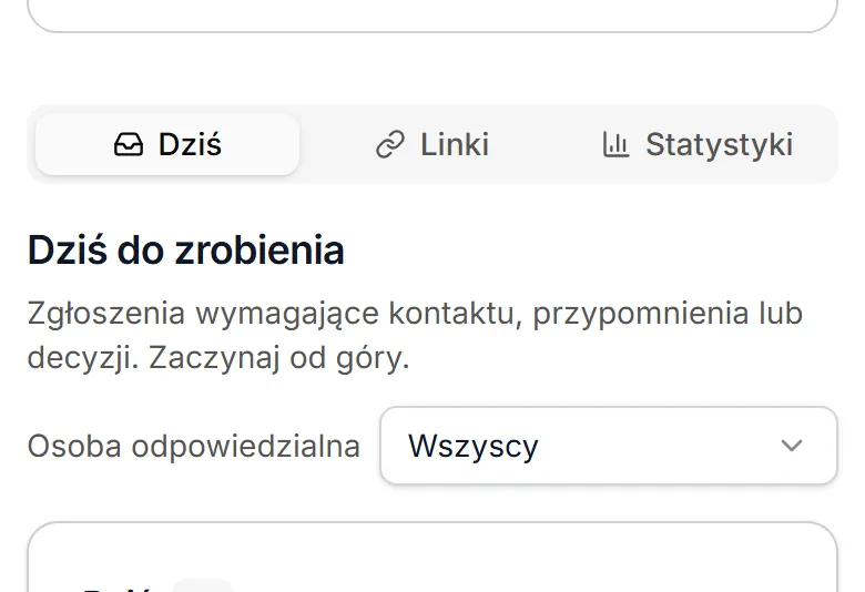 Telefon — zakładka Dziś