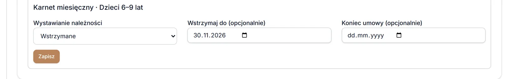 Kontynuacja wstrzymana do wybranej daty