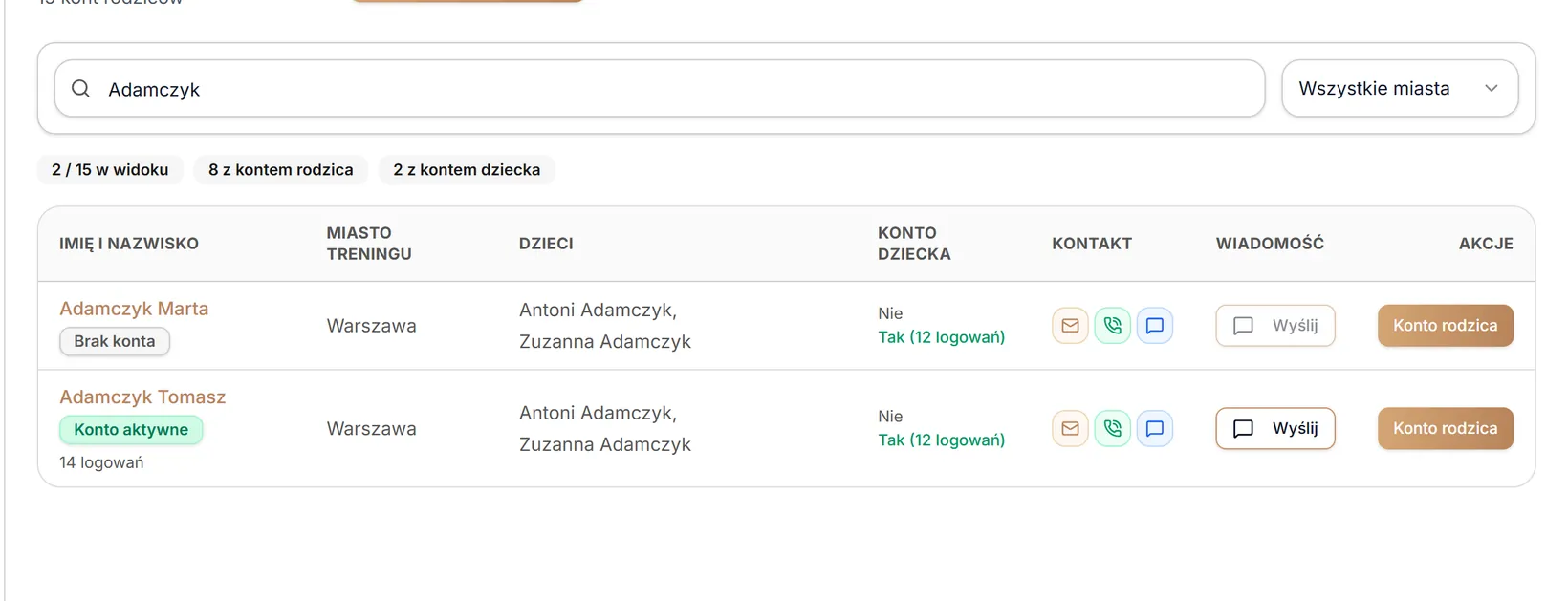 Zakładka Konta rodziców — wyszukane „Adamczyk”