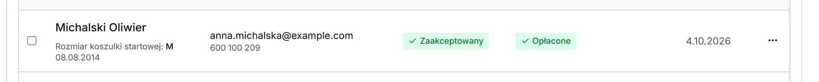 Zapis oznaczony jako opłacony