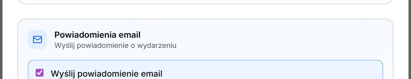 Powiadomienie wyjdzie przy zapisie