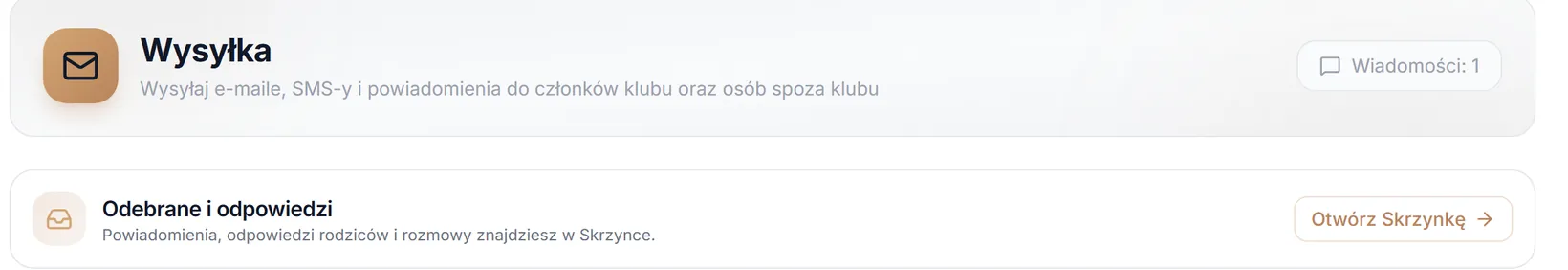 Nagłówek ekranu i karta „Odebrane i odpowiedzi”