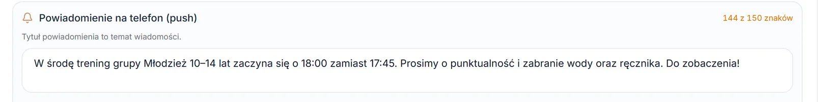 Licznik powiadomienia blisko limitu